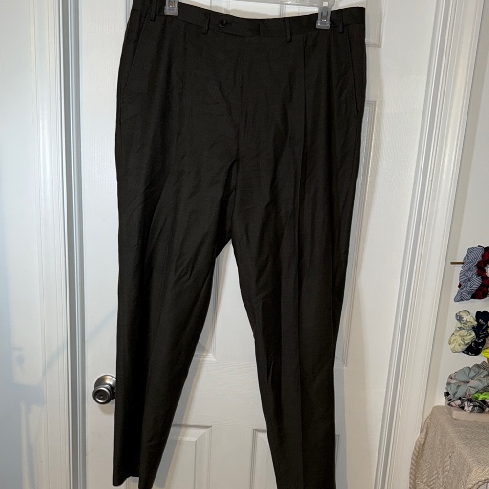 Canali Charcoal Gray Pleated Dress Pants